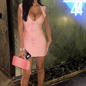 House of CB Pink Bandage Mini Dress